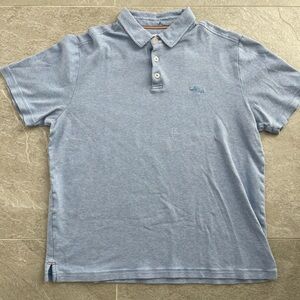 Tommy Bahama Mens Pacific Shore Polo Shirt Medium Blue White Stripes